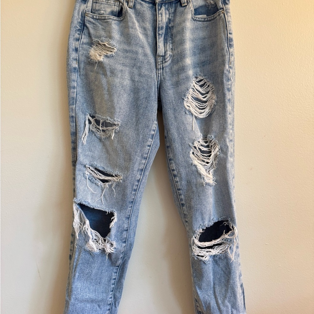 PacSun Blue Mom Jean Distressed Jeans